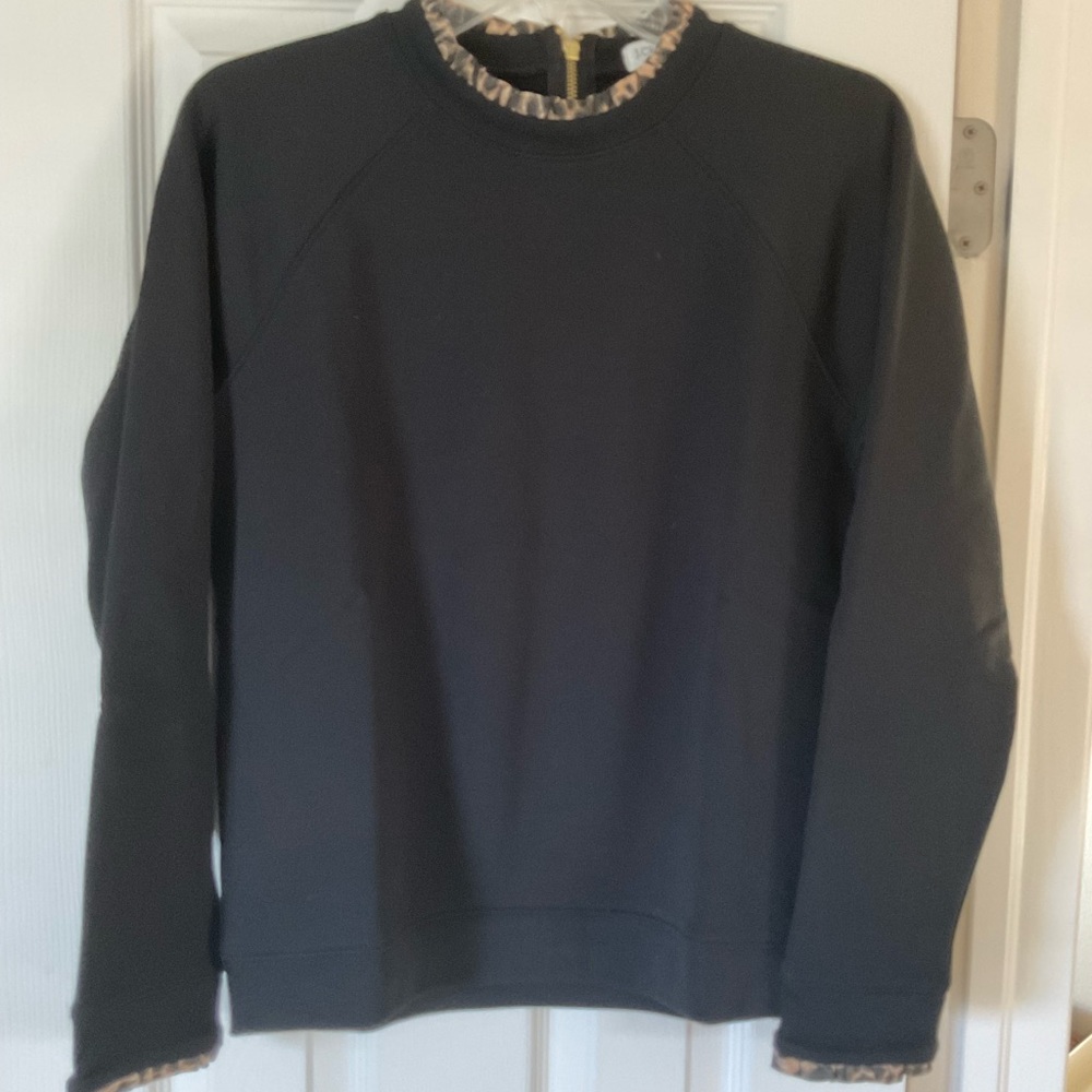 J. Crew Factory Leopard Trim Sweatshirt